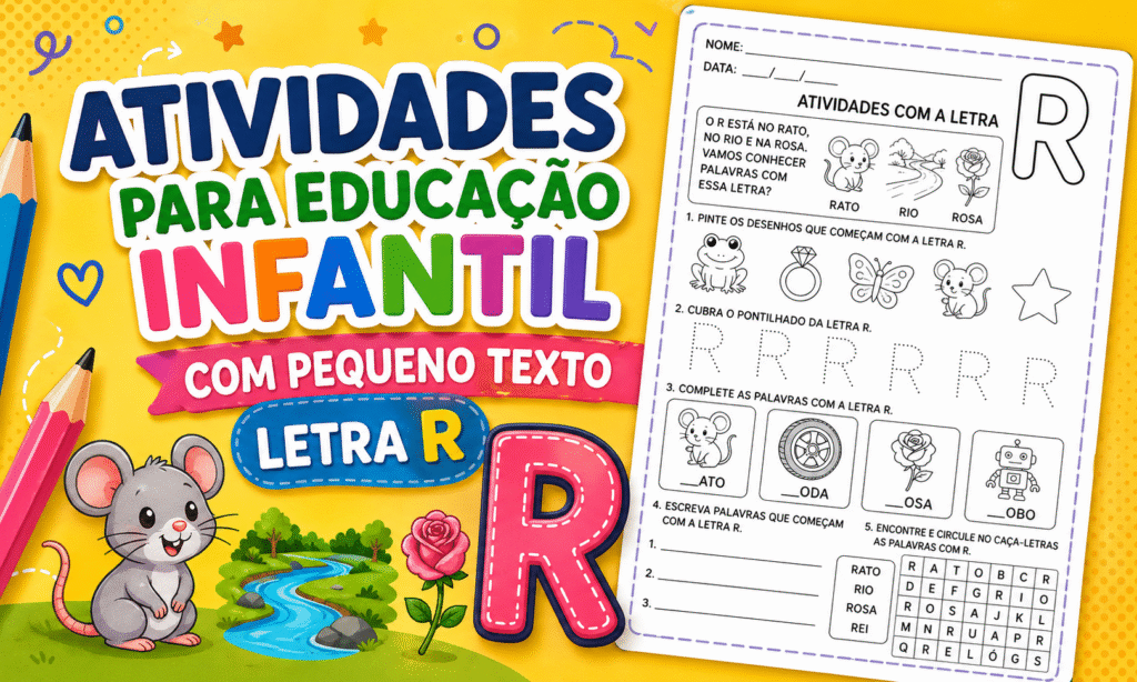 Atividades para Educacao Infantil com Pequeno Texto da Letra R
