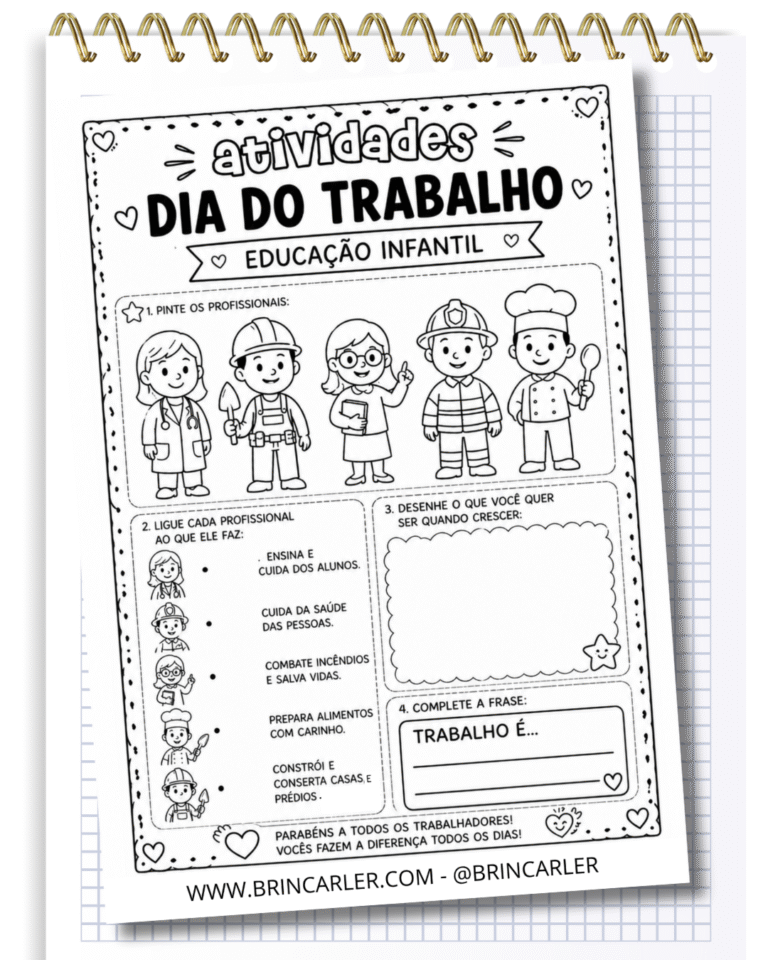 Atividades Dia do Trabalho Educação Infantil e1º Ano Fundamental 1 BRINCARLER