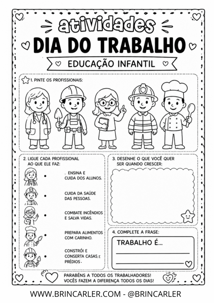Atividades Dia do Trabalho Educação Infantil e1º Ano Fundamental 1 atividades dia do trabalho 1o ano fundamental