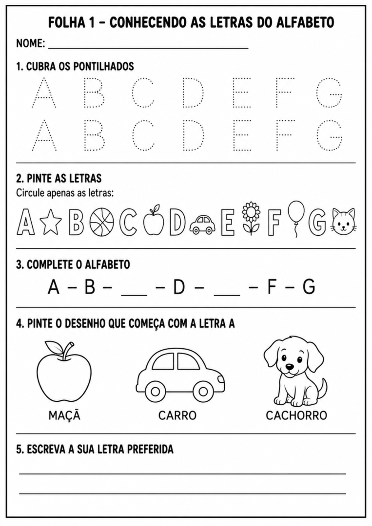 Aprendendo o Alfabeto: Atividades Prontas para Imprimir 3 Aprendendo o Alfabeto Atividades Prontas para Imprimir 1