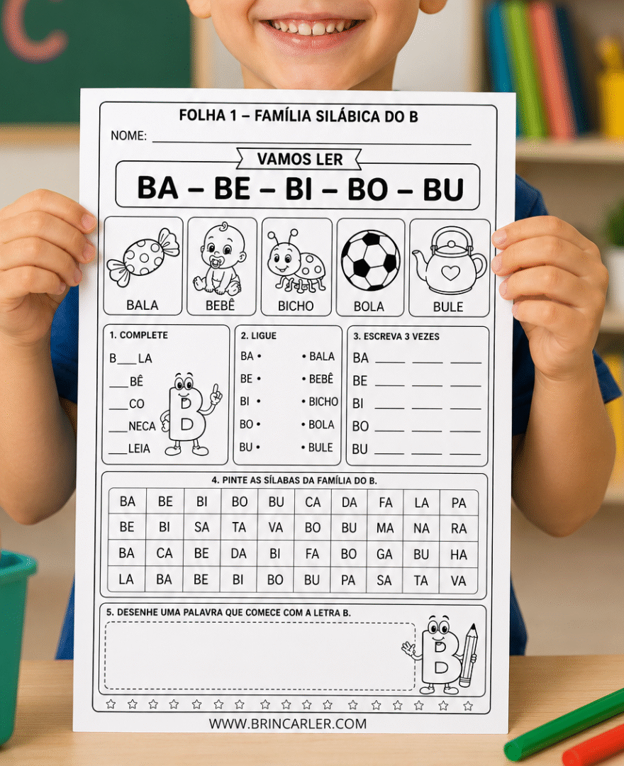 Atividades Família Silábica do B para Alfabetização 2 Atividades Familia Silabica do B para Alfabetizacao 1 1