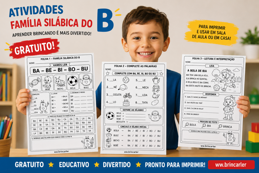 Atividades Família Silábica do B para Alfabetização 1 Atividades Familia Silabica do B para Alfabetizacao