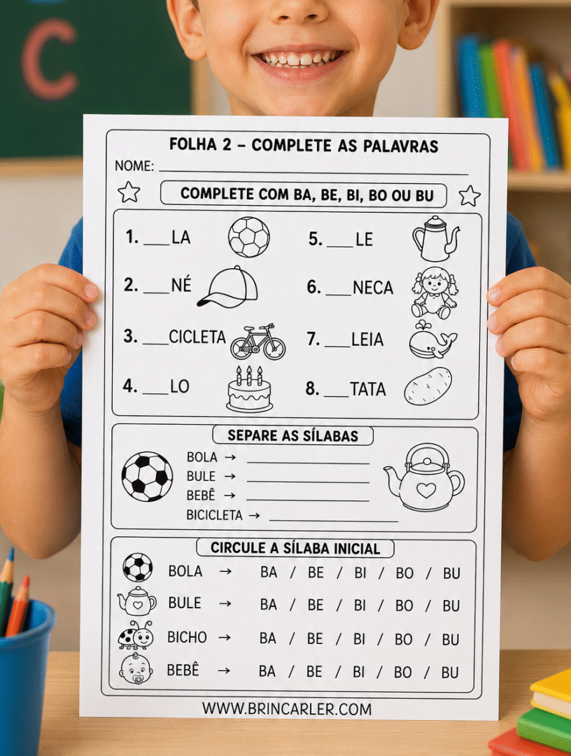 Atividades Família Silábica do B para Alfabetização 4 Atividades Familia Silabica do B para Alfabetizacao 2 1 1