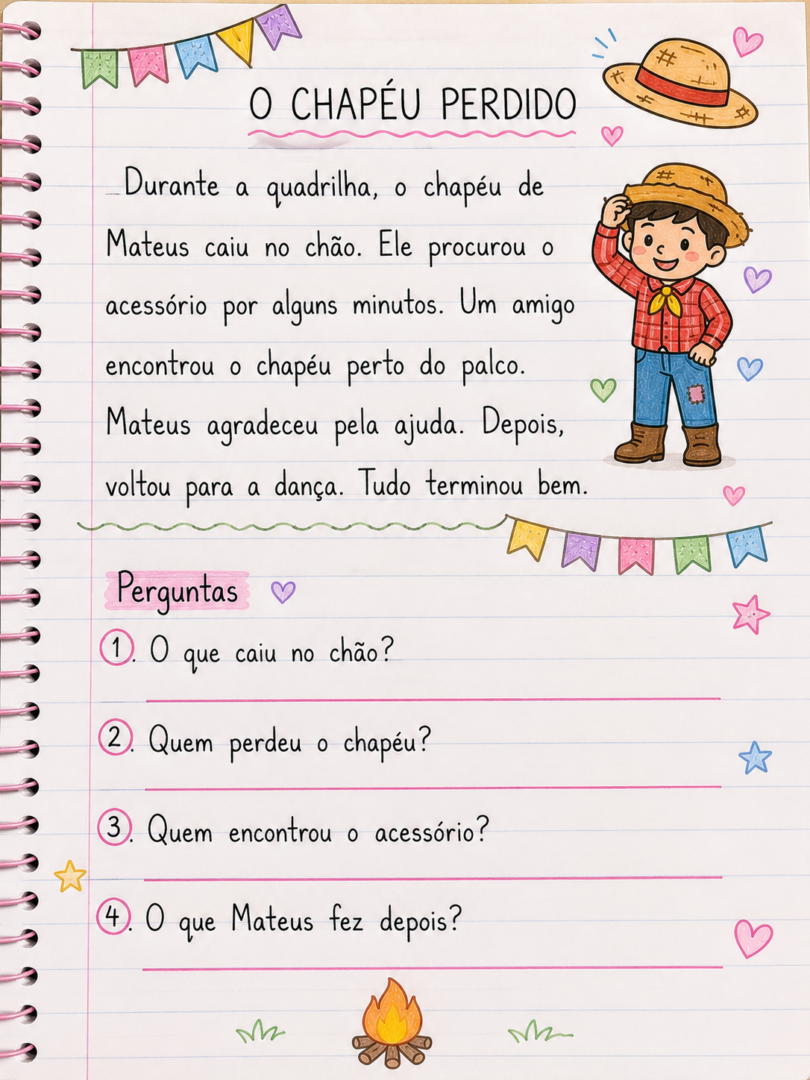 Atividades para Copiar no Caderno: Textos Curtos de Festas Juninas para Imprimir 9 Atividades para Copiar no Caderno Textos Curtos de Festas Juninas para Imprimir 1