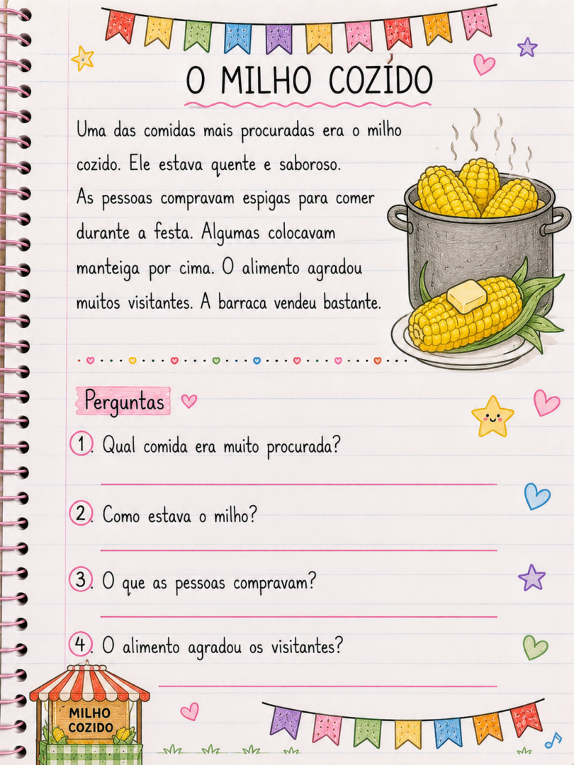 Atividades para Copiar no Caderno: Textos Curtos de Festas Juninas para Imprimir 7 Atividades para Copiar no Caderno Textos Curtos de Festas Juninas para Imprimir 3