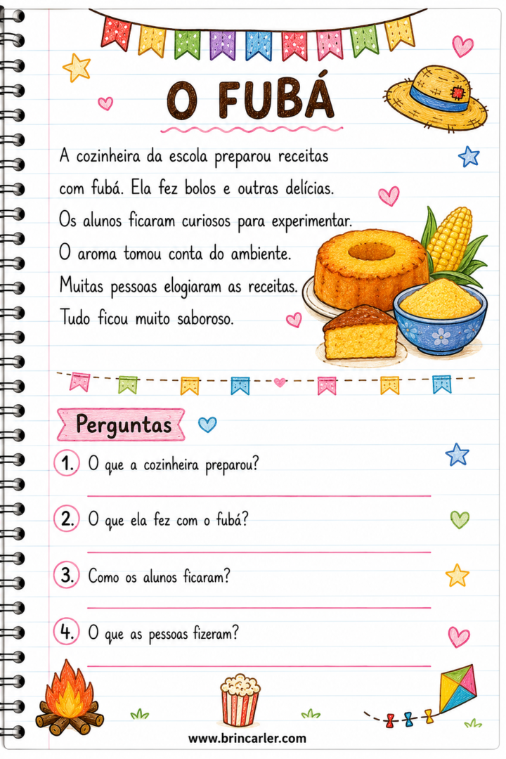 Atividades para Copiar no Caderno: Textos Curtos de Festas Juninas para Imprimir 5 Atividades para Copiar no Caderno Textos Curtos de Festas Juninas para Imprimir 5
