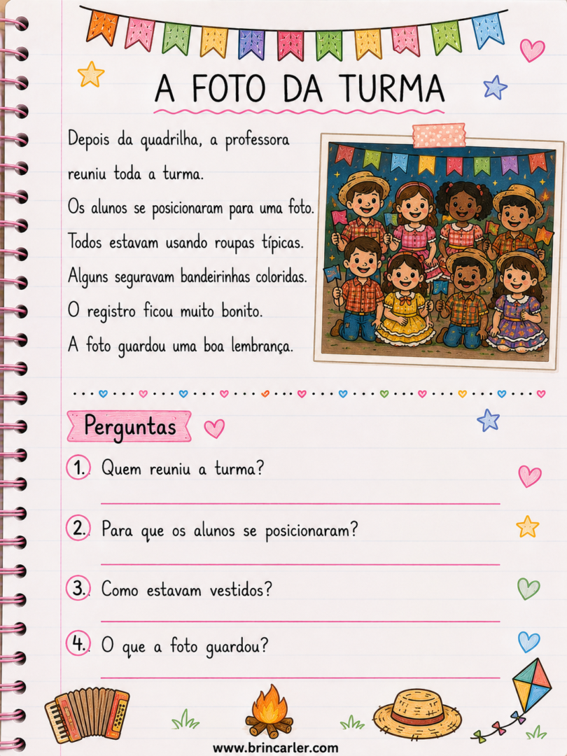 Atividades para Copiar no Caderno: Textos Curtos de Festas Juninas para Imprimir 4 Atividades para Copiar no Caderno Textos Curtos de Festas Juninas para Imprimir 6