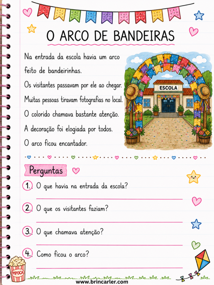 Atividades para Copiar no Caderno: Textos Curtos de Festas Juninas para Imprimir 3 Atividades para Copiar no Caderno Textos Curtos de Festas Juninas para Imprimir 7