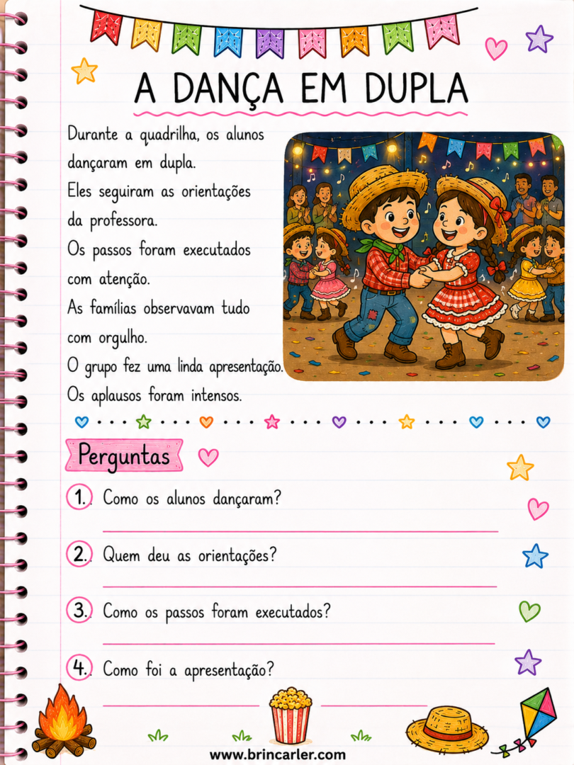 Atividades para Copiar no Caderno: Textos Curtos de Festas Juninas para Imprimir 1 Atividades para Copiar no Caderno Textos Curtos de Festas Juninas para Imprimir 9