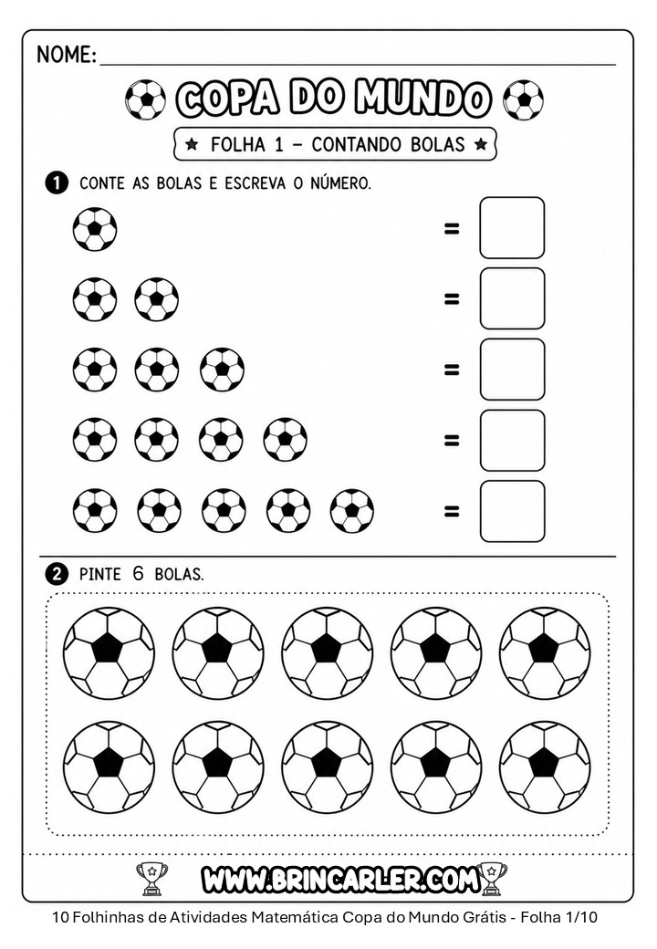 10 Atividades de Matemática Copa do Mundo para Imprimir em PDF Grátis 2 Slide1